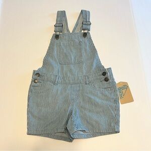 JC Penney Youth Blue/White Striped Denim Overalls Girls NWT